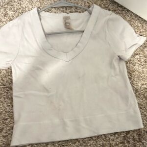 White V-Neck Women's Top